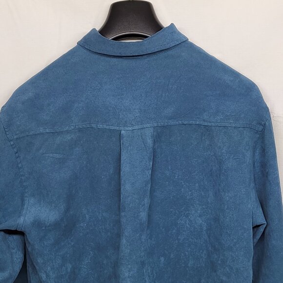 Vintage John Blair Shirt Mens M Soft Suede Long Sleeve Satin Lined Banded Hem - Picture 9 of 14